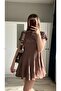 Short Sleeve Pleated Dress - 3