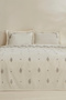 Vanes Double Embroidered Duvet Cover Set Blue
