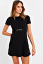 Women's Black Mini Dress with Accessories Rlo94 - 3
