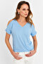 Women's Blue Off-Shoulder Blouse Br1329 - 5