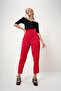 Women's Red High Waist Carrot Pants Alc-X12656