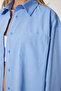 Women's Blue Oversize Long Woven Shirt Bp00167 - 4