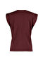 Bordo %100 Pamuk Vatka Görünümlü Basic Bisiklet Yaka Örme T-Shirt TWOSS20TS0021 - 7