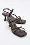 NEBEL Brown Skin Women's Heeled Sandals