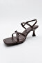 NEBEL Brown Skin Women's Heeled Sandals - 3