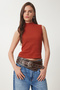 Women's Brick Neck Cotton Knitted Blouse GT00004 - 2