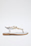 Silver Sea Shell Stone Flip Flops Women Stylish Sandals Takss25Sd00007 - 5