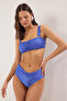 Saks Drapeli Hipster Yüksek Bel Bikini Altı TBESS25BA00039
