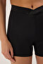 Siyah V Kesim Yüksek Bel Şortlu Basic Bikini Altı TBESS25BA00025 - 4