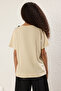 Taş Fiyonk Aksesuar Detaylı Oversize/Geniş Kalıp  Örme T-Shirt TWOSS25TS00044 - 4