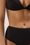 Siyah Üçgen Kaplı Yüksek Bel Regular Basic Bikini Takımı TBESS25BT00185 - 5