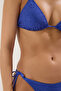 Saks Dokulu Üçgen Bağlamalı Normal Bel Regular Bikini Takımı TBESS24BT00082 - 5