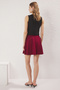 Burgundy Scuba Crepe Skater High Waist Stretchy Knitted Skirt Twoaw24Et00343 - 4