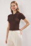 Siyah*001-Kahverengi Basic Polo Yaka İkili Paket Triko İnce Bluz TWOSS25BZ00503 - 2