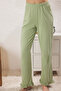 Ekru-Yeşil %100 Pamuklu Fırfır Detaylı Örme Pijama Takımı THMSS24PT00223 - 3