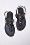 Black Stone Accessory Ankle Strap Flip Flops Women's Stylish Sandals Takss25Sd00005 - 3