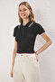 Siyah*001-Kahverengi Basic Polo Yaka İkili Paket Triko İnce Bluz TWOSS25BZ00503 - 5