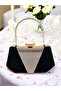 Black Color Satin Gold Stone Evening Dress Bag Evening Bag - 2