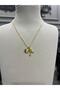 A Letter Necklace - with Flower Charm and Letter Chain - 3
