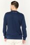 Men Crew Neck Long Sleeve Brand Logo Sweatshirt, Navy - 4