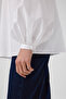 White Balloon Sleeve Button Detailed Blouse - 6