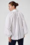 White Balloon Sleeve Button Detailed Blouse - 5