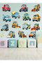 Cute Vehicles, Construction Machinery, Truck, Dozer Kids Room Wall Sticker Sticker - 5