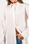 Striped Cotton Fabric Oversize Women's Shirt - 5
