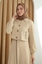 Beige Suit with Zipper Pocket Bolero Skirt - 2