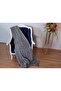 Cotton Pique Blanket - Lint-Free TV Blanket- Room Blanket - Labyrinth Pattern Navy Blue- Soft Texture - 4