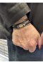 Leather Bracelet with Steel Apparatus and Magnet Lock