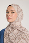 Pure Tone Shawl - Marginal Pattern - Stone - Brown