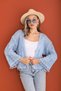 Women's Tassel Detailed Patterned Open Front Short Knitted Cardigan 245045 -
