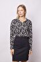 Women's Lycra-Free Viscose Voile Patterned Collar Off-Shoulder Long Sleeve Stylish Shirt-Geometry