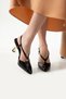 Luxurious Black Patent Leather Women's Heeled Shoes with Gold Detail Stylish and Elegant for Daily & Special Occasion Combinations