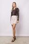 Women's Cotton Lightweight Lycra Thick Fabric High Waist Mid-Length Shorts Skirt-Beige - 2