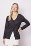 Women's Hollowed-Out Lace V-Neck Long Sleeve Cardigan-Black