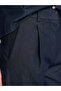 71630 High Waist Elastic Leg Trousers-Navy Blue - 4
