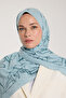 Pure Tone Shawl - Leaf Pattern - Aquagreen - Green - 4