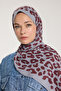 Pure Tone Shawl - Leopard Pattern - Silver - Claret Red - 4