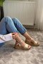 Women's Bohemia Beige Skin Single Strap Thick Cork Sole Orthopedic Sandals K-210 - 3