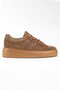Tiggo Genuine Leather Handmade Brown Men's Sneakers Shoes - 3