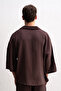 Drape Oversize Brown Shirt - 3