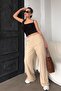 Beige Wide Leg Women's Sweatpants Mg2279 - 3