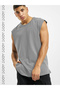 Smoke Gray Sleeveless Athlete's Athlete Oversize Tshirt - Black Combed Cotton Shorts Set of 2 - 3