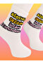 Exclusive Unisex Socks I'M Not Anti-Social Written Colorful Comfortable Patterned Fun Style White College Socks - 4
