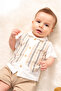 Striped Vest Look Shorts Combination Special Day and Holiday 2-Piece Bottom-Top Baby Boy Suit