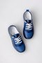 Cindy Flat Genuine Leather Women's Casual Shoes-Blue - 3