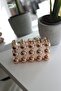 Women's Rose Gold Bubble Patterned Mica Coated Evening Dress Hand & Shoulder Bag - 2