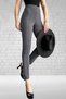 Women's Anthracite Crepe Fabric Lycra Grass Tight Leg Tightening Trousers - 5